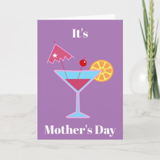 Moederdag Funny Relax Martini Cocktail Feestdagen Kaart (Voorkant)