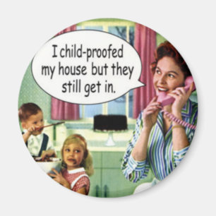 moederdag Funny Retro Housewoman Magnet