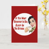 Moederdag Funny Retro Huisvrouw Kaart (Gele Bloem)