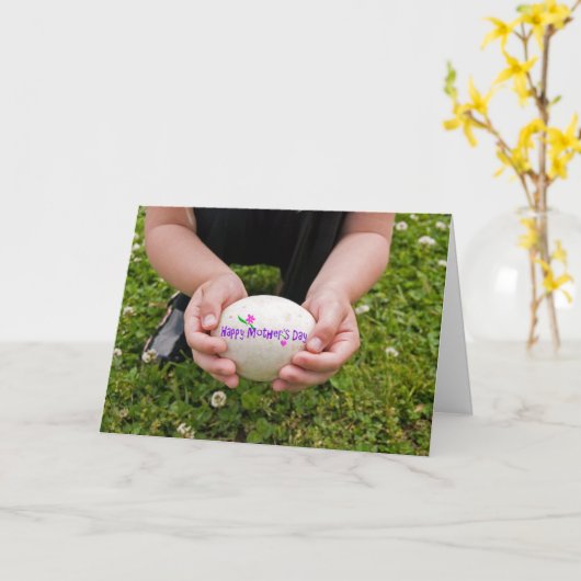 Moederdag-ganzenei Kaart (Gele Bloem)