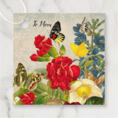 Moederdag Garden Carnans Rozen Butterflies Bedankjes Labels (Voorkant)