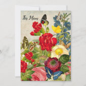 Moederdag Garden Carnans Rozen Butterflies Kaart (Voorkant)