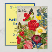 Moederdag Garden Carnans Rozen Butterflies Kaart (Voorkant / Achterkant)