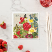 Moederdag Garden Carnans Rozen Butterflies Servet (Insitu)