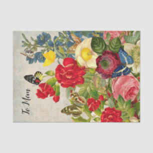 Moederdag Garden Carnans Rozen Butterflies Tissuepapier