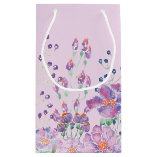 Moederdag Garden Flowers op Roze Klein Cadeauzakje (Achterkant)