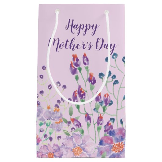 Moederdag Garden Flowers op Roze Klein Cadeauzakje (Voorkant)