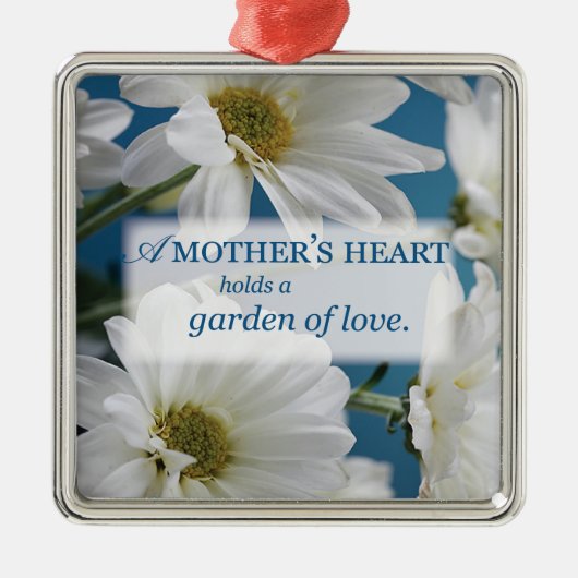 Moederdag Garden of Love, Daisies, Blue Sky Metalen Ornament (Voorkant)