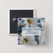 Moederdag Garden of Love, Daisies, Blue Sky Vierkante Button 5,1 Cm (Voorkant /achterkant)