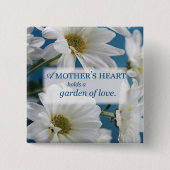 Moederdag Garden of Love, Daisies, Blue Sky Vierkante Button 5,1 Cm (Voorkant)