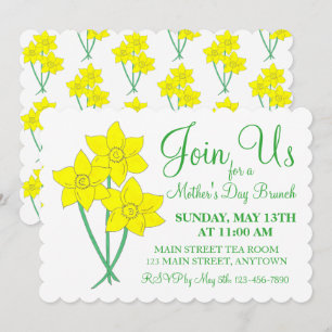 Moederdag Garden Party Brunch Daffodil Flowers Kaart