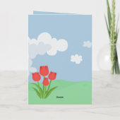 Moederdag geanimeerde kleurrijke bloem cartoon bedankkaart (Achterkant)