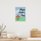Moederdag geanimeerde kleurrijke bloem cartoon poster (Keuken)