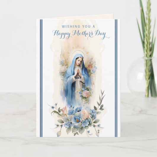 Moederdag Gebed Religieuze Bloemen Kaart (Voorkant)