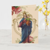 Moederdag Gebenedijde Maagd Bloemstuk Kaart (Gele Bloem)