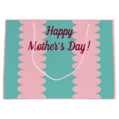 moederdag, geblugd, roze, blauwgroen,  groot cadeauzakje (Voorkant)