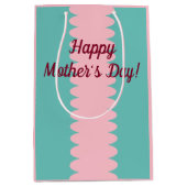 moederdag, geblugd, roze, blauwgroen,  medium cadeauzakje (Voorkant)