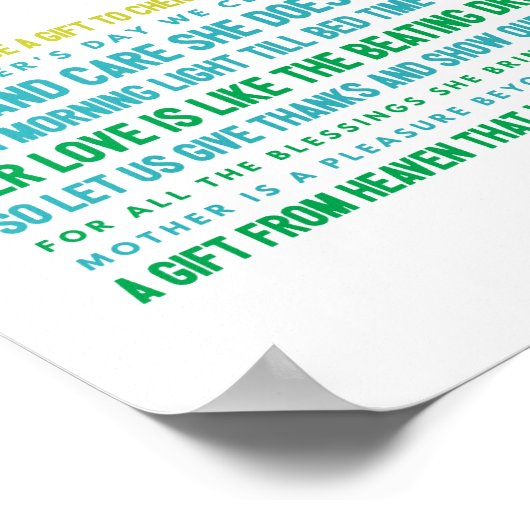 moederdag gedicht briefkaart poster (Hoek)