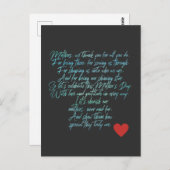 moederdag gedicht en bloemen briefkaart (Voorkant / Achterkant)