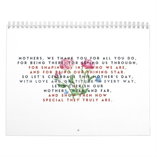 moederdag gedicht en bloemen kalender (Hoes)