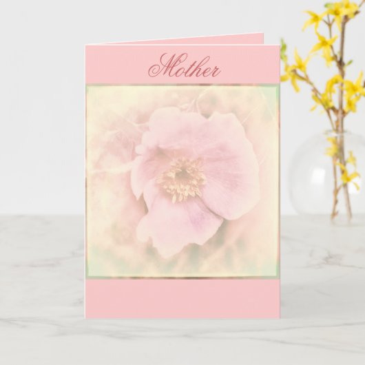 Moederdag gedicht en Roos wenskaart Kaart (Gele Bloem)