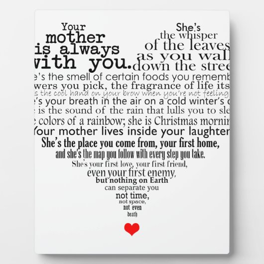 Moederdag gedicht fotoplaat (Voorkant)