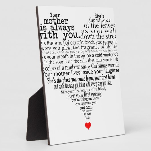 Moederdag gedicht fotoplaat (Zijkant)