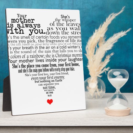 Moederdag gedicht fotoplaat (Zijkant)