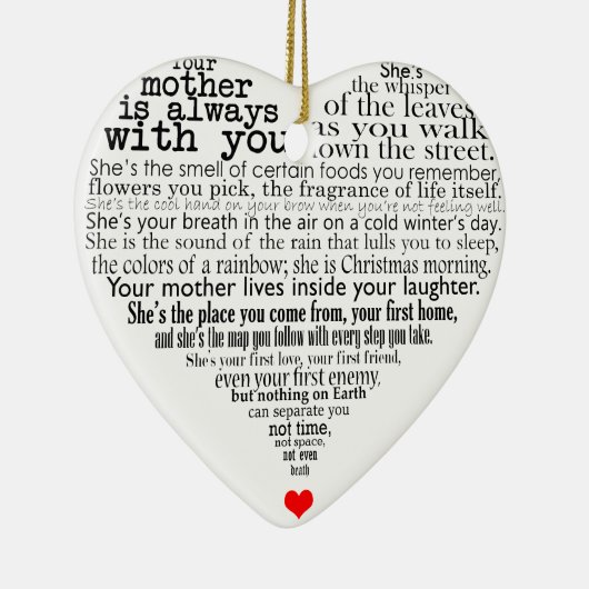 Moederdag gedicht keramisch ornament (Rechts)