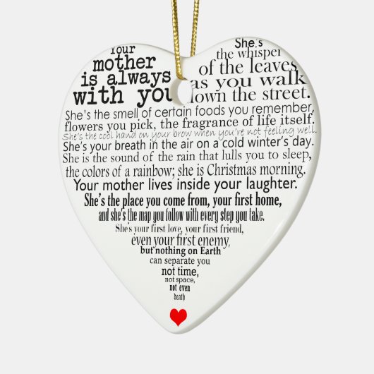 Moederdag gedicht keramisch ornament (Links)