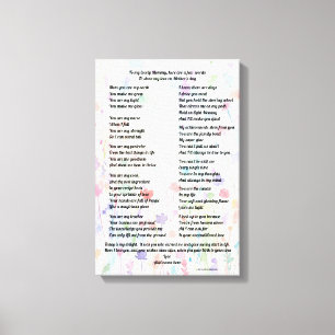 "Moederdag gedicht - Opgespannen canvas print" Afdruk