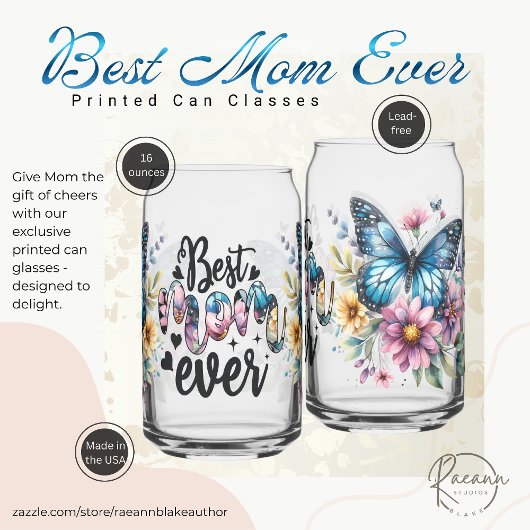 Moederdag Gedrukte blik glazen