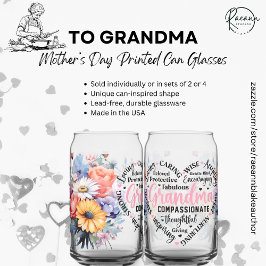 Moederdag Gedrukte blik glazen