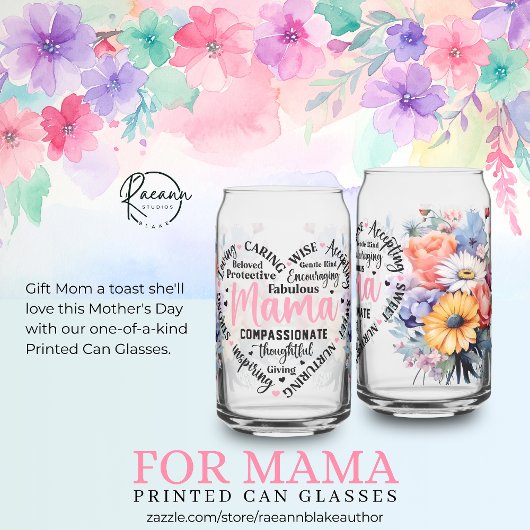 Moederdag Gedrukte blik glazen