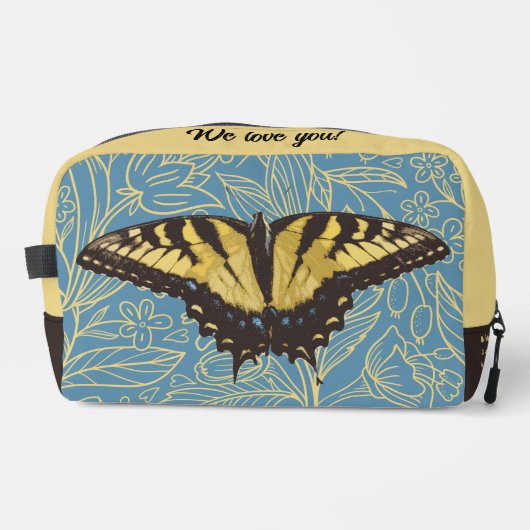 Moederdag gele vlinder cosmetische tas (Voorkant)