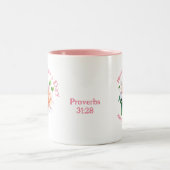 Moederdag geloof en camelia's tweekleurige koffiemok (Center)