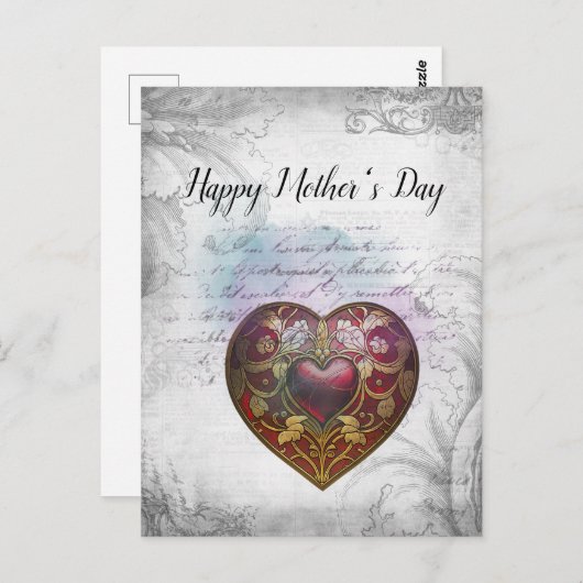 Moederdag Gemengde vormgeving voor mediakanaal Briefkaart (Voorkant / Achterkant)