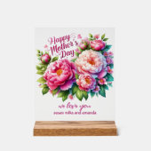 Moederdag Gepersonaliseerd Peony Acryl Teken Acryl Bord (Voorkant)