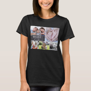 Moederdag Gepersonaliseerde familie fotocollage T-shirt