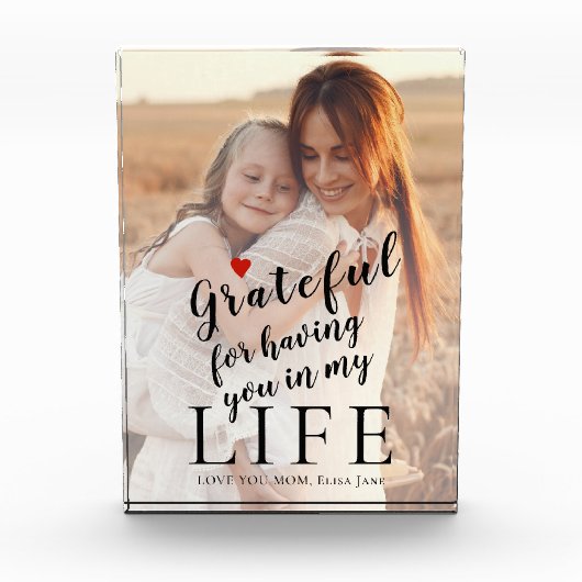 Moederdag gepersonaliseerde foto- en tekstquote fotoblokken (Voorkant)