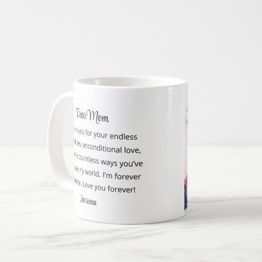 Moederdag Gepersonaliseerde foto- en tekstthee Koffiemok (Voorkant links)
