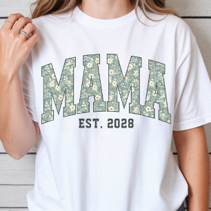 Moederdag Gepersonaliseerde Nieuwe Moeder Bloeme T-shirt