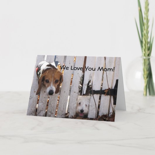 Moederdag geredde pups kaart (Voorkant)