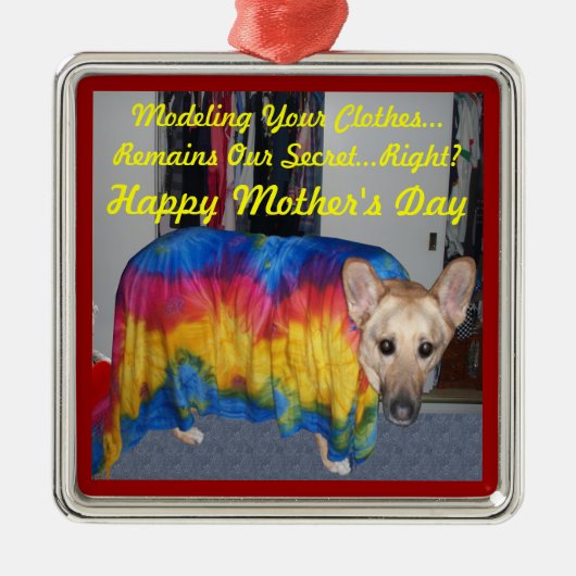 Moederdag German Shepherd Dog Modelling Clothes Metalen Ornament (Voorkant)