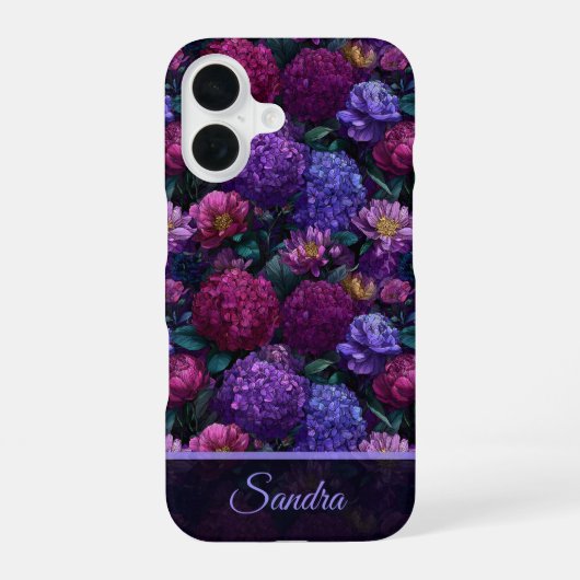 Moederdag Geschenk Hydrangea Naam iPhone 16 Hoesje (Achterkant)