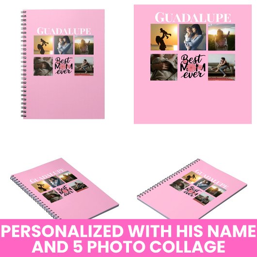 Moederdag Geschenken Fotocollage en Monogram Notitieboek