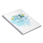 Moederdag Geschenken Modern Stof Blauw Bloemen Aan Notitieboek (Rechterzijde)