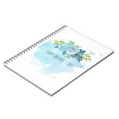 Moederdag Geschenken Modern Stof Blauw Bloemen Aan Notitieboek (Linkerzijde)