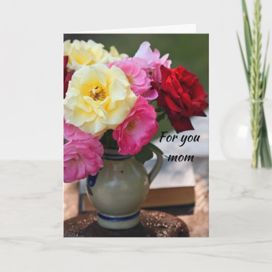 Moederdag Gevouwen Wenskaart Kaart (Voorkant)