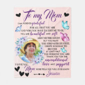 Moederdag Gezegde en citaat van dochter naar moede Fleece Deken (Voorkant)